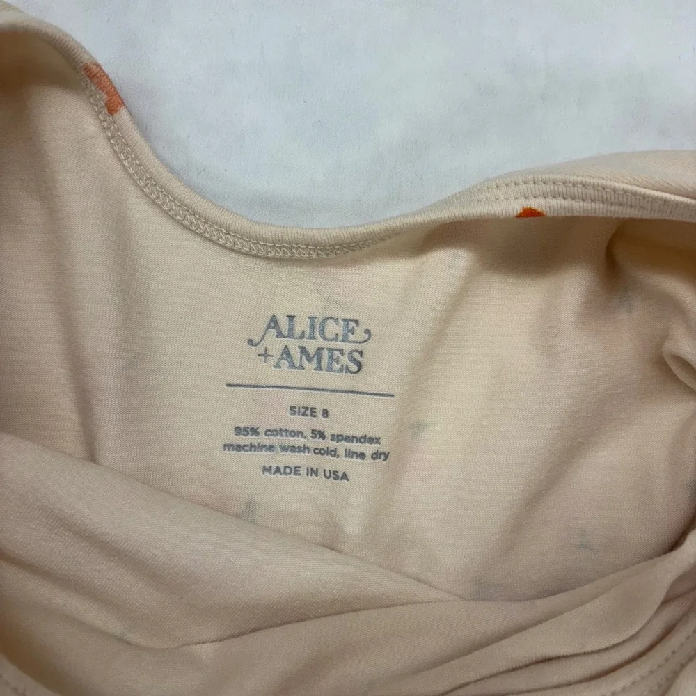 Alice and Ames Girls Floral Ballet Dress Peach Pink Orange Long Sleeve Size 8